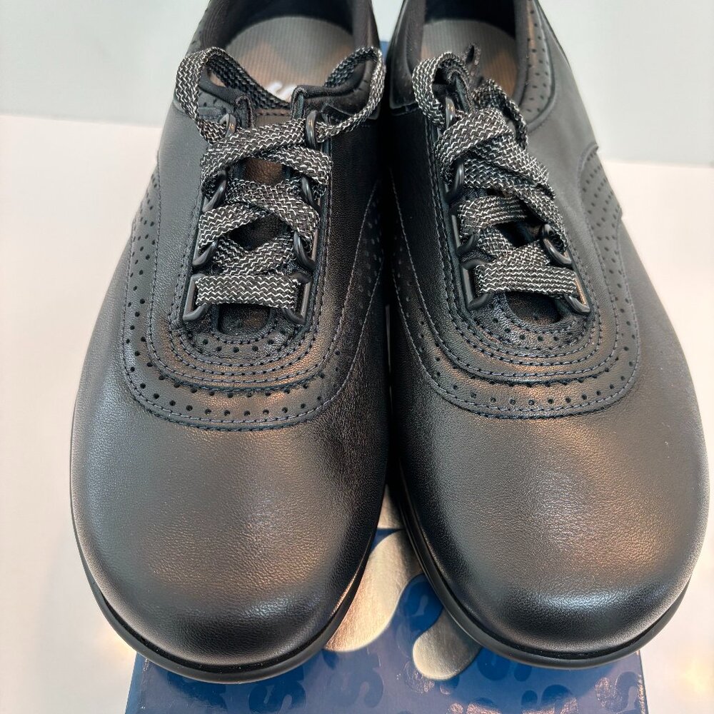SAS Walk Easy Lace Up Comfort Shoes Womens 7WW Made In USA Black Leather